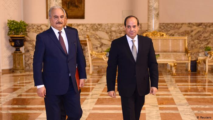 Egyptian President Abdel-Fattah El-Sisi and Haftar