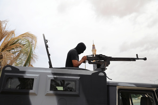 A member of security forces loyal to Libya's-