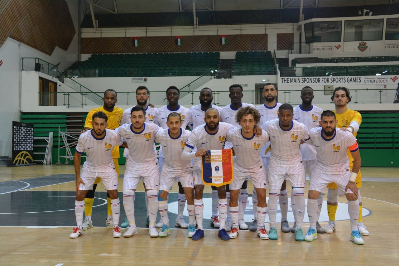 France, Saudi Arabia and Turkmenistan futsal teams in Dubai camp