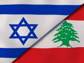 علم إسرائيل وعلم لبنان